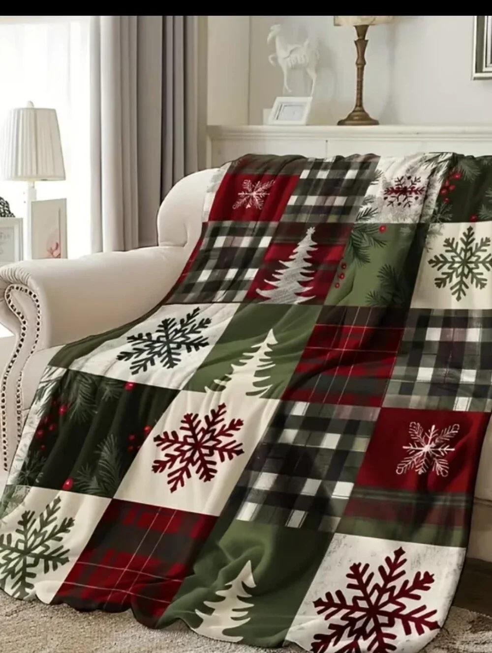 Holiday Plaid Throw Blanket